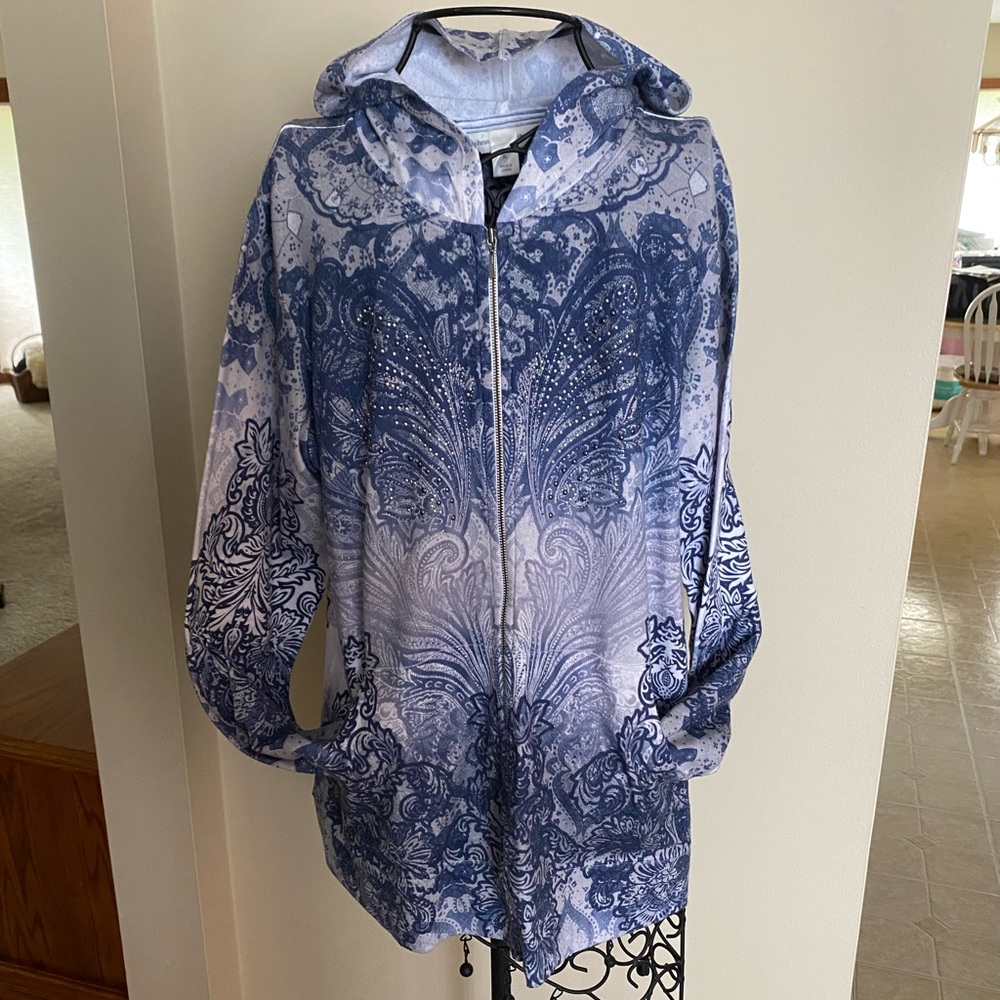 Christopher & Banks Women’s Zip-Up Knit Jacket Size XL